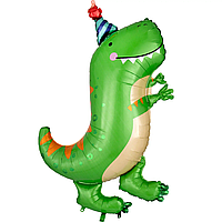 Фольгована кулька КНР (78х60 см) Динозавр у ковпачку