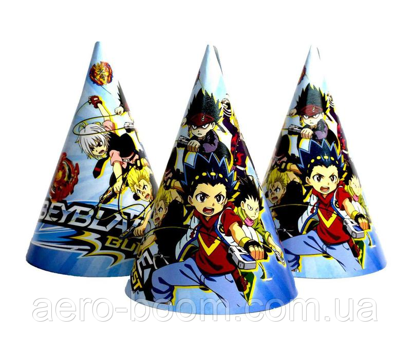 Ковпачки святкові "Бейблейд/Beyblade", 10 штук, фото 1