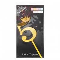 Топпер в торт акриловый "Цифра золотая" - 5