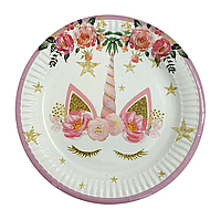 Тарілочки святкові "Єдиноріг" , 10 штук