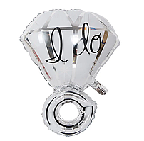 Фольгована кулька КНР (70х50 см) Обручка срібло "I do"