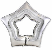 Фольгована кулька Flexmetal 37"(87х95 см) Зірка срібна