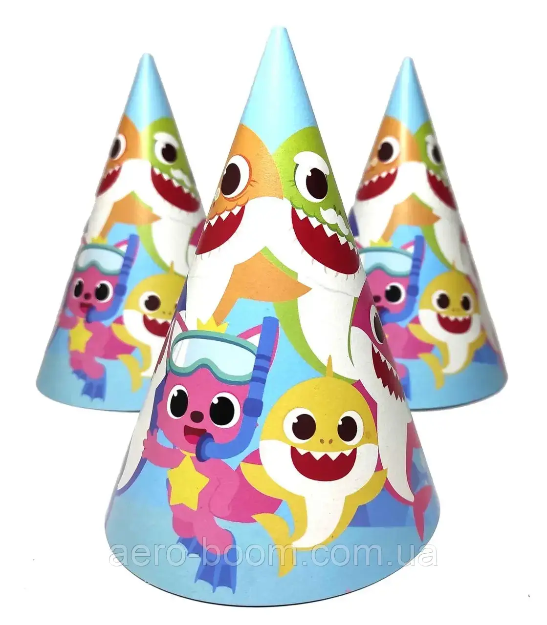 Ковпачки святкові "Акулятко - Baby Shark", 10 штук