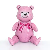 Стояча фігура фольгована КНР 3D (44х81 см) Ведмедик рожевий