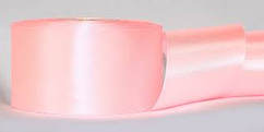 Стрічка атласна 5 см ( 33 МЕТРИ ) Рожева бліда