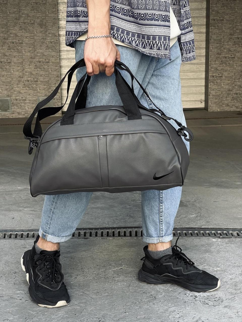 Сумка дорожня спортивна Nike чоловіча жіноча сіра сумка через плече велика найк, фото 1