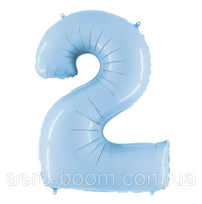 Фольгована цифра Flexmetal 40"(100 см) Пастель блакитна 2, фото 1