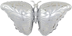 Фольгований кулька КНР (110х55 см) Метелик срібло