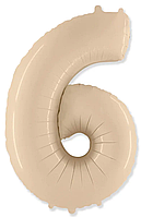 Фольгована цифра Flexmetal 40"(100 см) Сатин кремовий 6