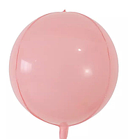 Фольгований кулька КНР 22"( 55 см) Сфера 4D Макарун рожевий
