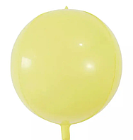 Фольгований кулька КНР 22"( 55 см) Сфера 4D Макарун жовтий