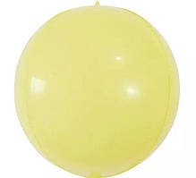 Фольгований кулька КНР 10"( 25 см) Сфера 4D Макарун жовтий