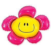 Фольгований кулька міні-фігура Flexmetal (34х37 см) Квітка рожевий
