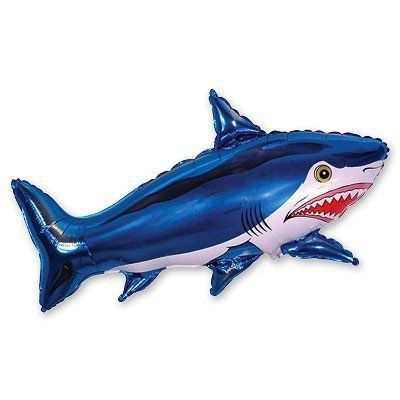 Фольгована кулька міні-фігура Flexmetal (28х40 см) Акула велика синя