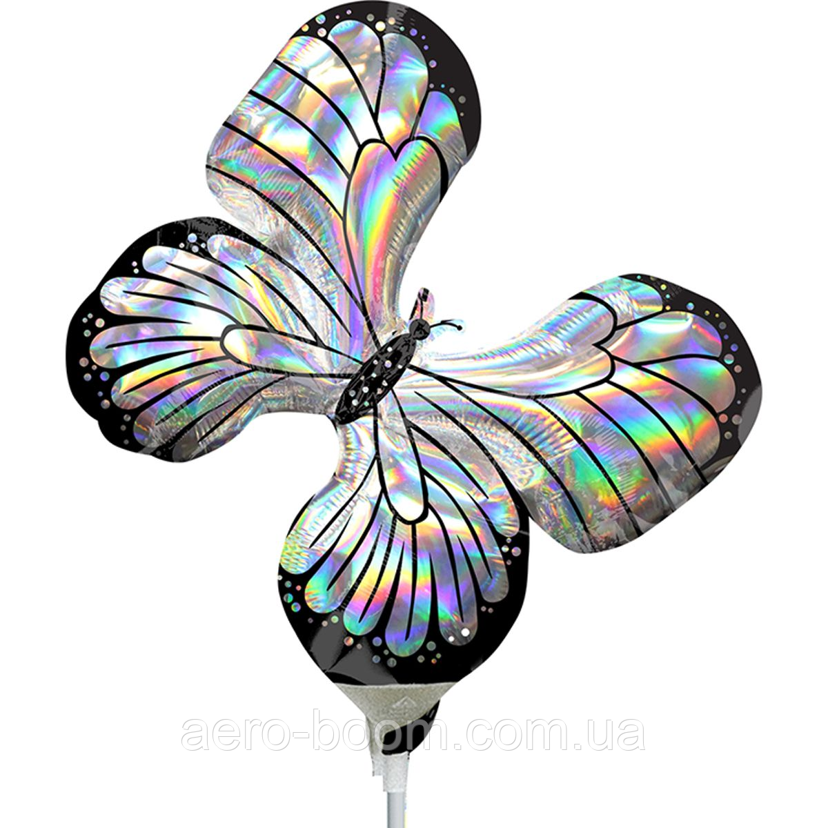 Фольгированный шарик мини-фигура Anagram (30х27 см) Бабочка серебро - фото 1 - id-p1739996924