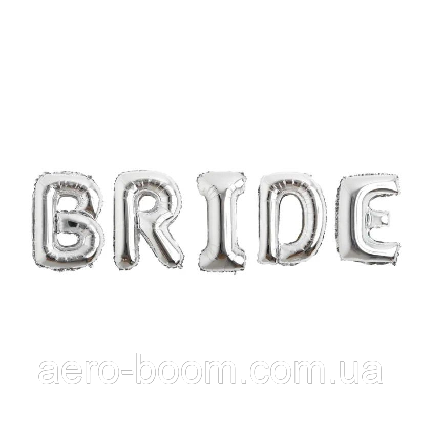 Фольгировані літери КНР (40 см) "Bride", срібло