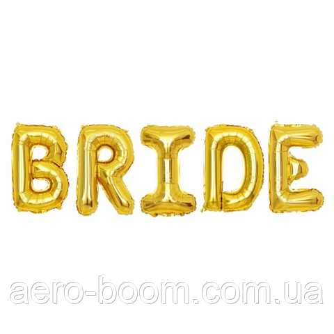 Фольгировані літери КНР (40 см) "Bride", золото