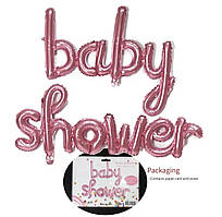 Фольгований напис КНР (97х66 см) "Baby shower" (гендерна), рожевий