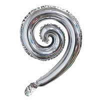 Фольгований кулька КНР 12" (43х30 см) Спіраль срібло