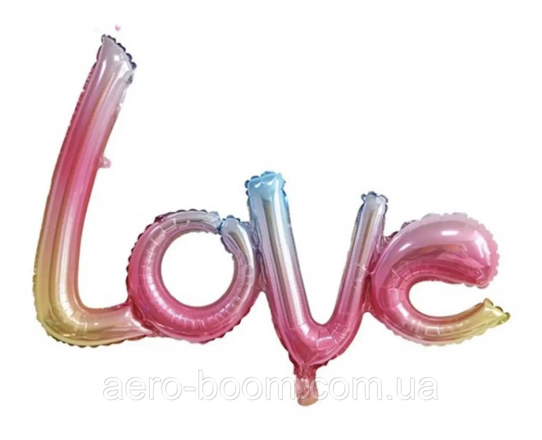 Фольговані літери КНР (110х37 см ) LOVE радуга