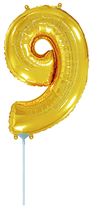 Фольгована цифра Flexmetal 14"(36 см) Золото 9, фото 1