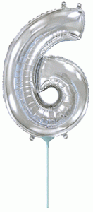 Фольгована цифра Flexmetal 14"(36 см) Срібло 6, фото 1