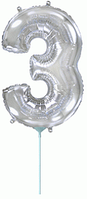 Фольгована цифра Flexmetal 14"(36 см) Срібло 3