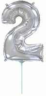 Фольгована цифра Flexmetal 14"(36 см) Срібло 2