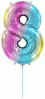 Фольгована цифра Flexmetal 14"(36 см) Градієнт веселка 8