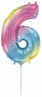 Фольгована цифра Flexmetal 14"(36 см) Градієнт веселка 6