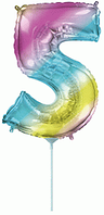 Фольгована цифра Flexmetal 14"(36 см) Градієнт веселка 5