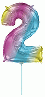 Фольгована цифра Flexmetal 14"(36 см) Градієнт веселка 2