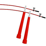 Швидкісна скакалка EasyFit Speed Cable Rope 3 м зі стальним тросом червона, фото 4