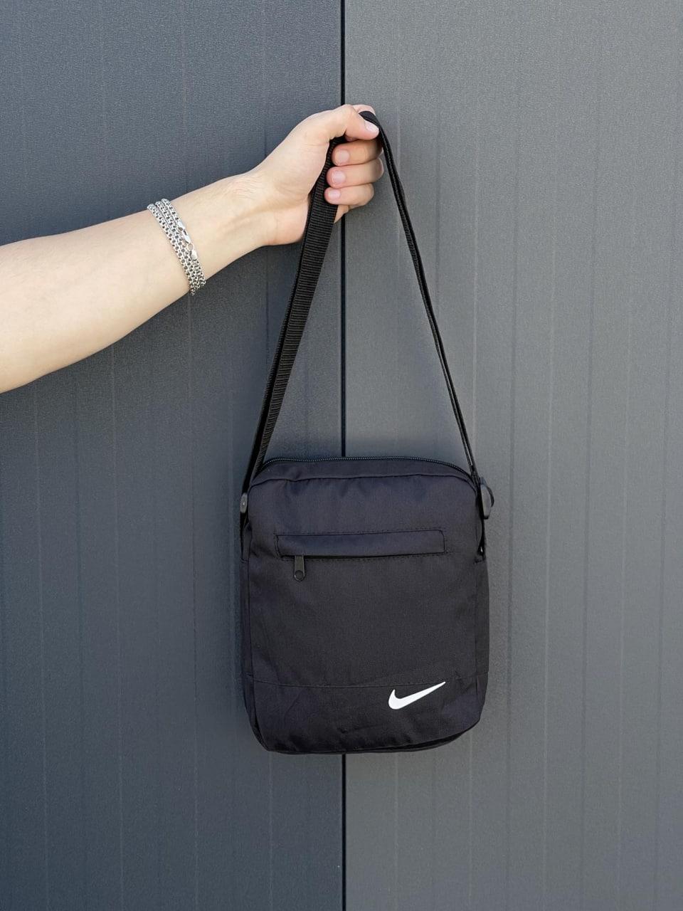 Барсетка чоловіча Nike чорна месенджер тканинний сумка чоловіча через плече найк