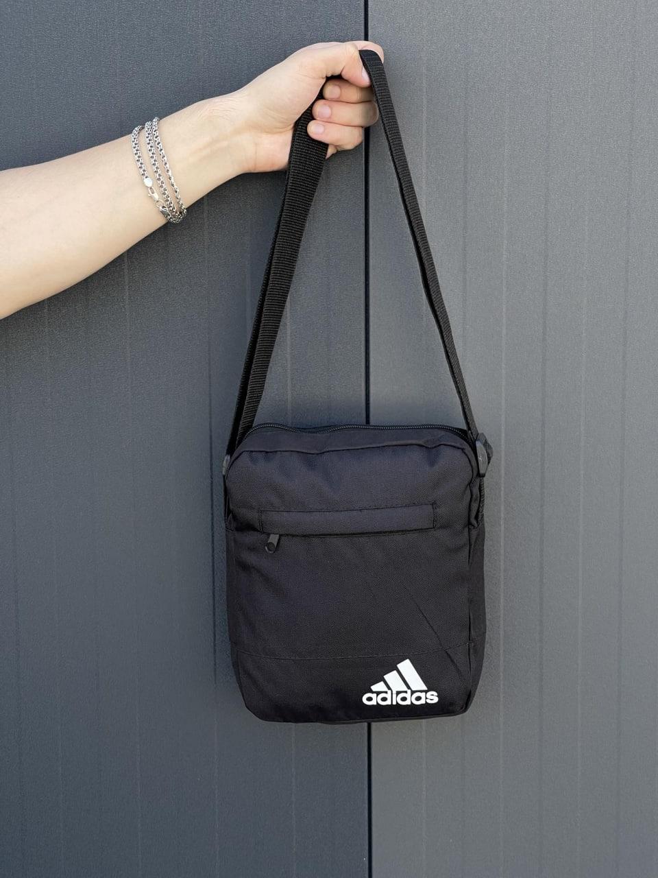 Барсетка чоловіча Adidas чорна месенджер тканинний сумка через плече чоловіча унісекс адідас