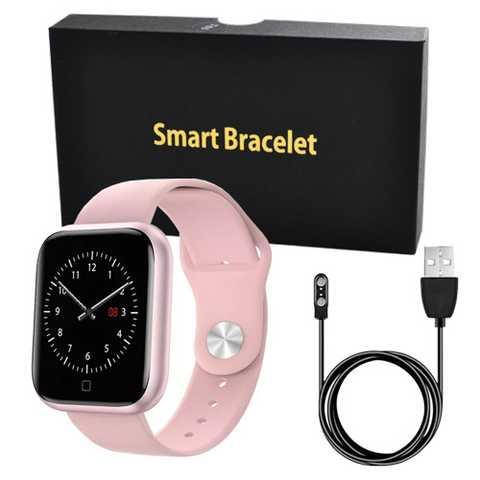 Купить Смарт-часы Smart Bracelet T80s розовые (два сменных браслета ...