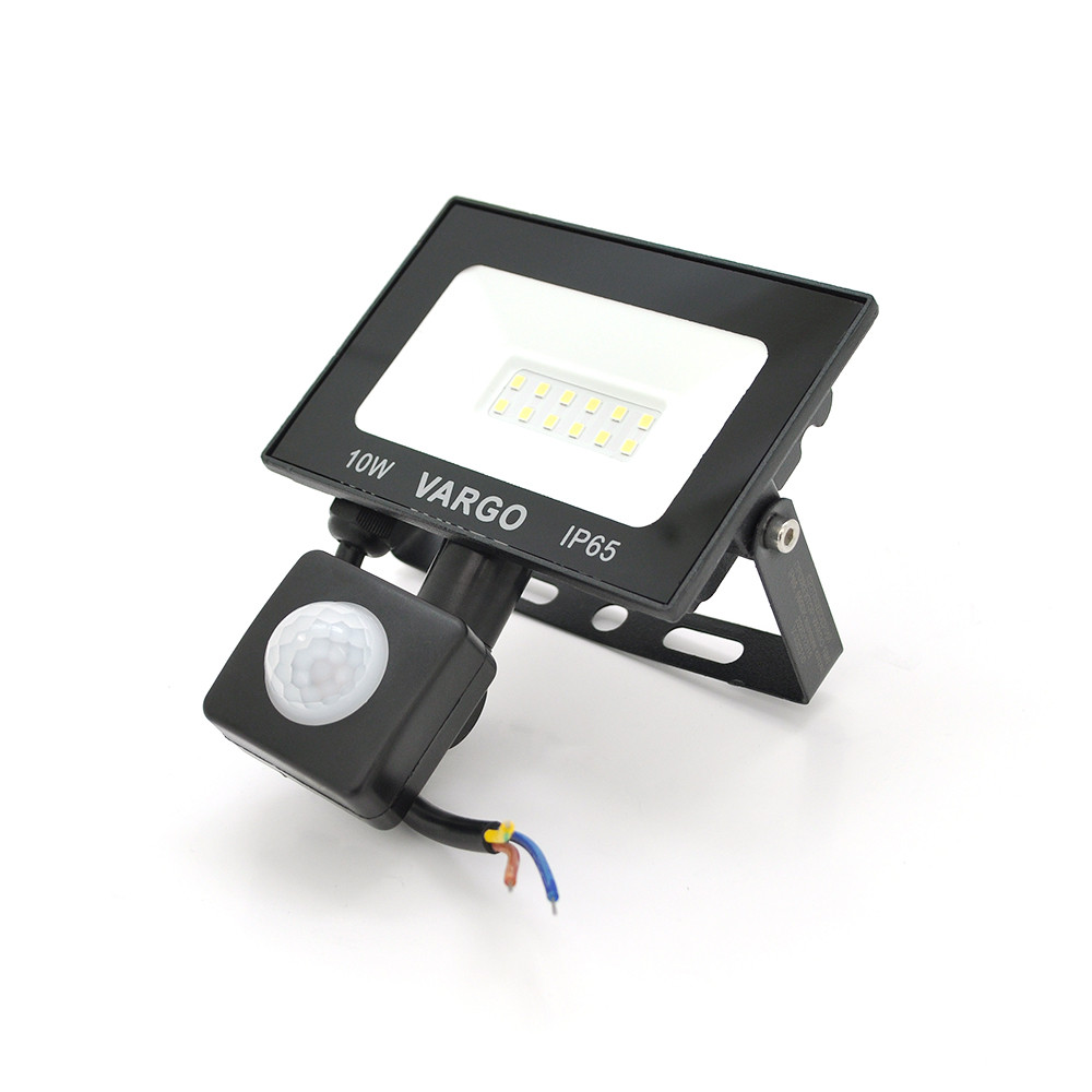 Прожектор LED з датчиком руху Vg-10W, IP65, 6500 K, 2700 Лм. Box, фото 1