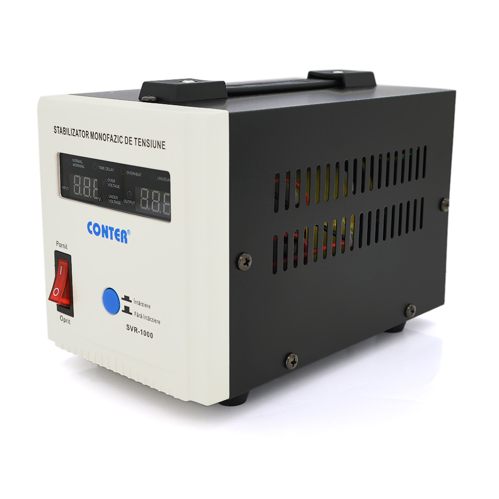 Стабілізатор напруги релейний Conter SVR-1000VA/750W однофазний, підлогового монтажу, LED-дисплей