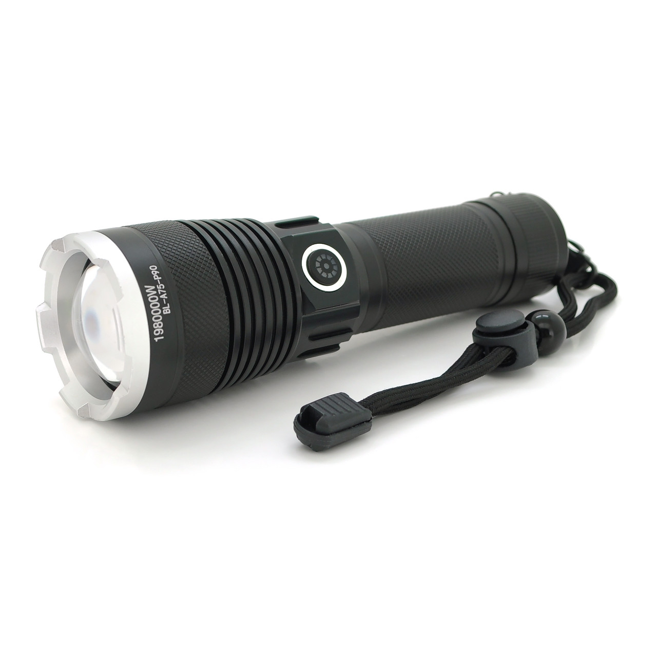 Ліхтарик Bailong BL-A75-P90, 3 режими, Zoom, алюміній, акуміній 26650, USB-кабель, BOX