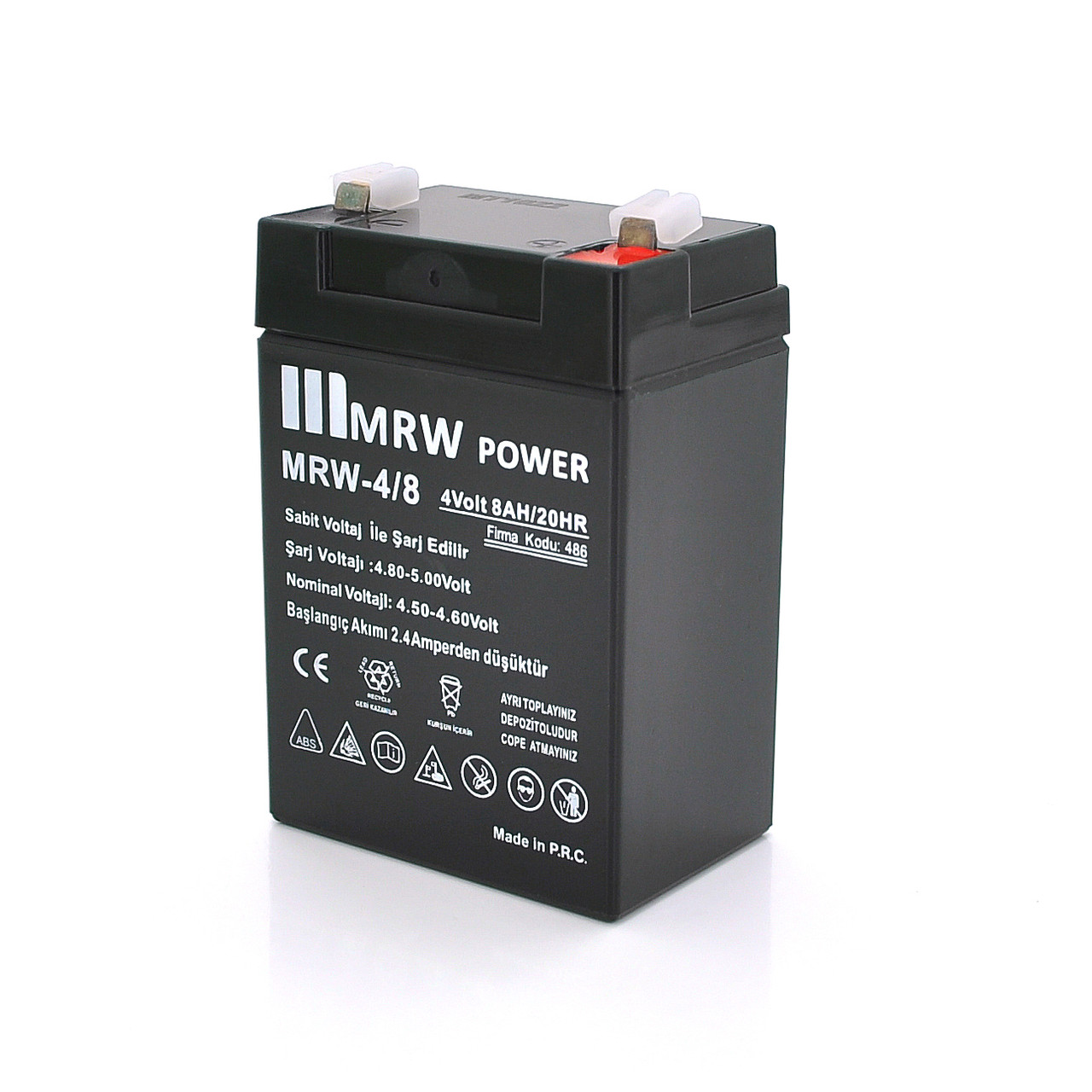 Аккумуляторная батарея Mervesan MRV-4/8 4V 8Ah ( 100 x 45 x  70 ) Black Q20
