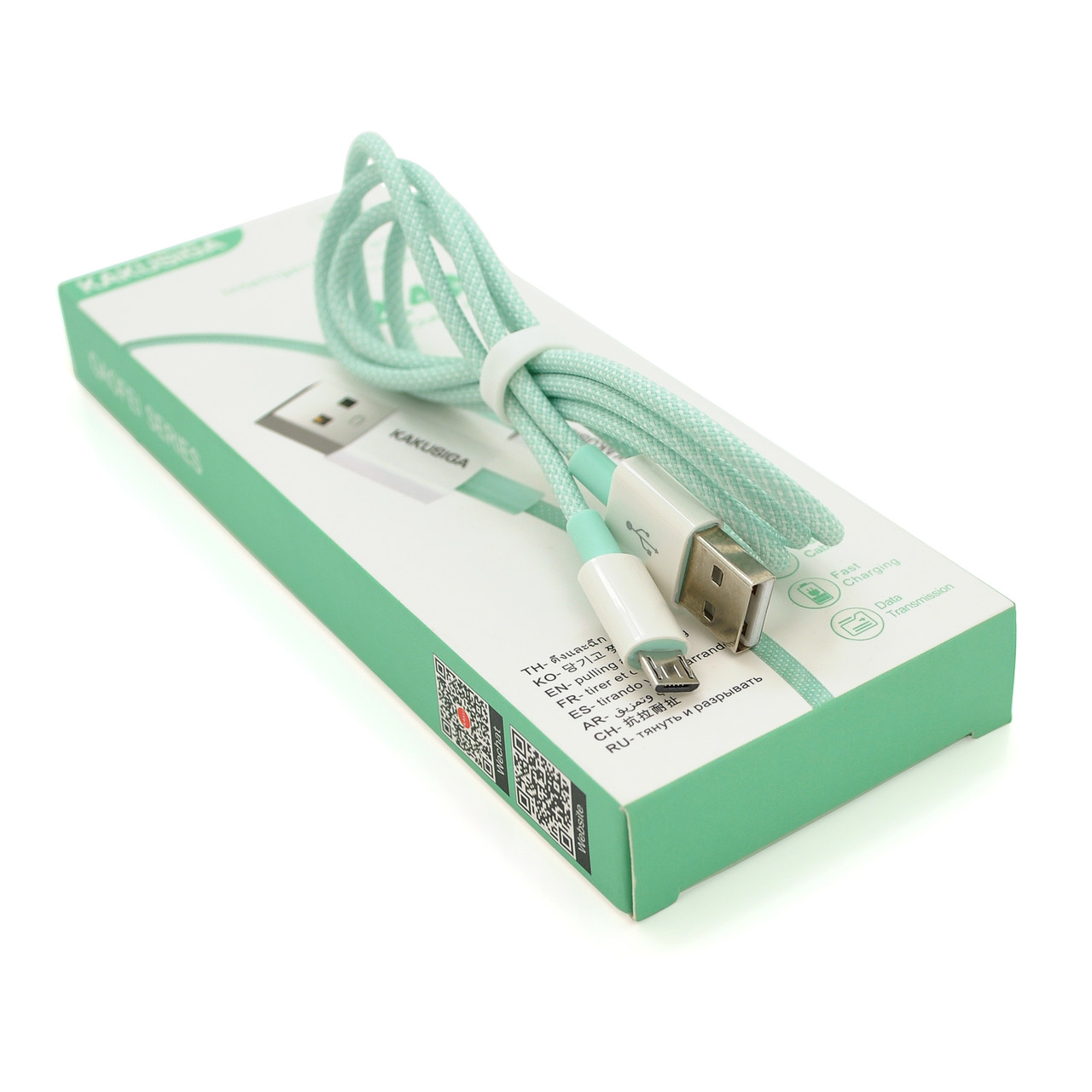 Кабель iKAKU KSC-723 GAOFEI smart charging cable for micro, Green, довжина 1 м, 2.4 A, BOX, фото 1