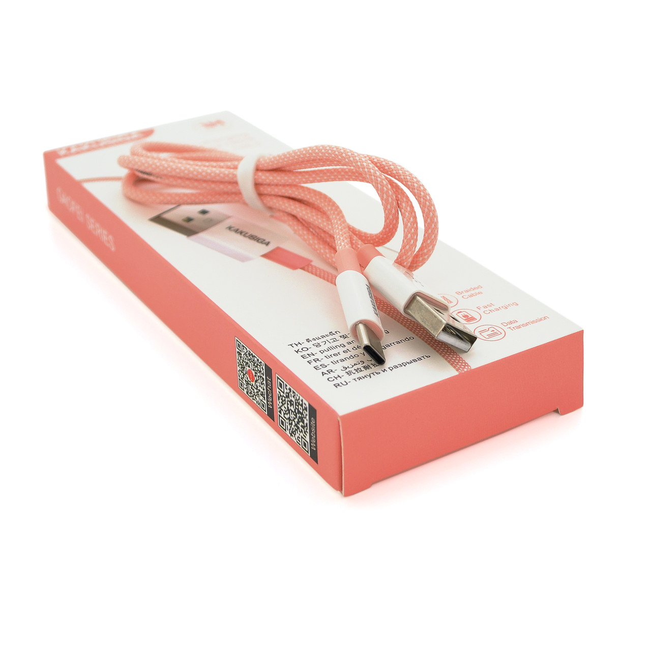 Кабель iKAKU KSC-723 GAOFEI smart charging cable for Type-C, Pink, довжина 1 м, 2.4A, BOX, фото 1