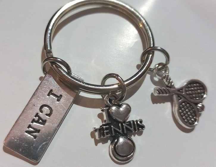 Брелок на Ключи Металл Спорт Я Люблю Теннис Ракетки Tennis — Купить ...