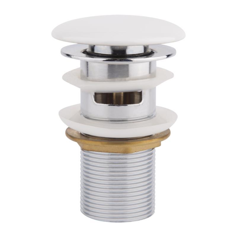 Донний клапан для раковини Qtap F0081 70х70х110 мм White з переливом, фото 1