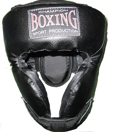 Шолом чорний Boxing з посиленим захистом, фото 2