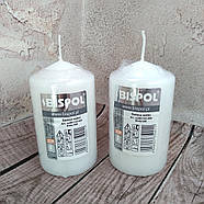 Свічка стовпчик біла Bispol Польща 60/100 мм 30 годин, фото 2