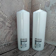 Свічка стовпчик білий Bispol 80/250 мм 160 годин, фото 2