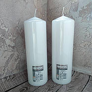 Свічка стовпчик білий Bispol 80/250 мм 160 годин, фото 3