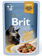 Влажный корм для кошек Brit Premium Cat pouch 85 г филе тунца в соусе (пауч)