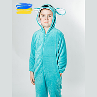 Кигуруми для детей Стич Теплый комбинезон для девочек мальчиков с капюшоном и ушками Удобная пижама для дома